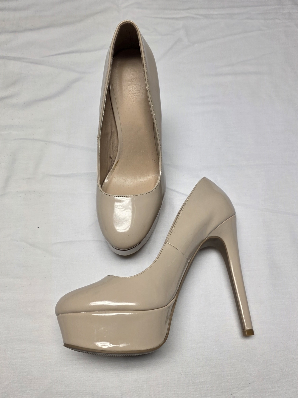 Charlotte Russe Nude Patent Platform Pumps